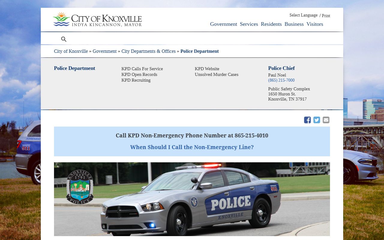 Knoxville People Search police records page
