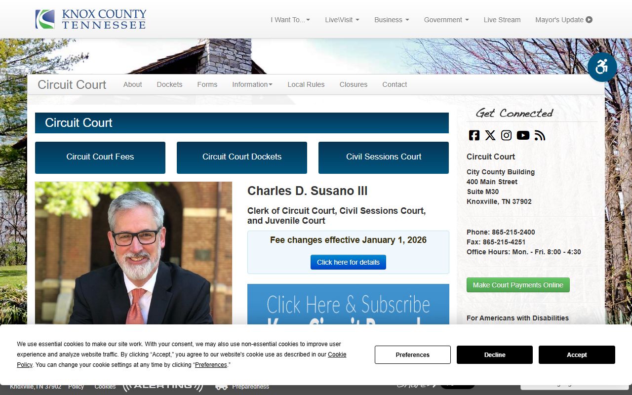 Knox County People Search circuit court records page