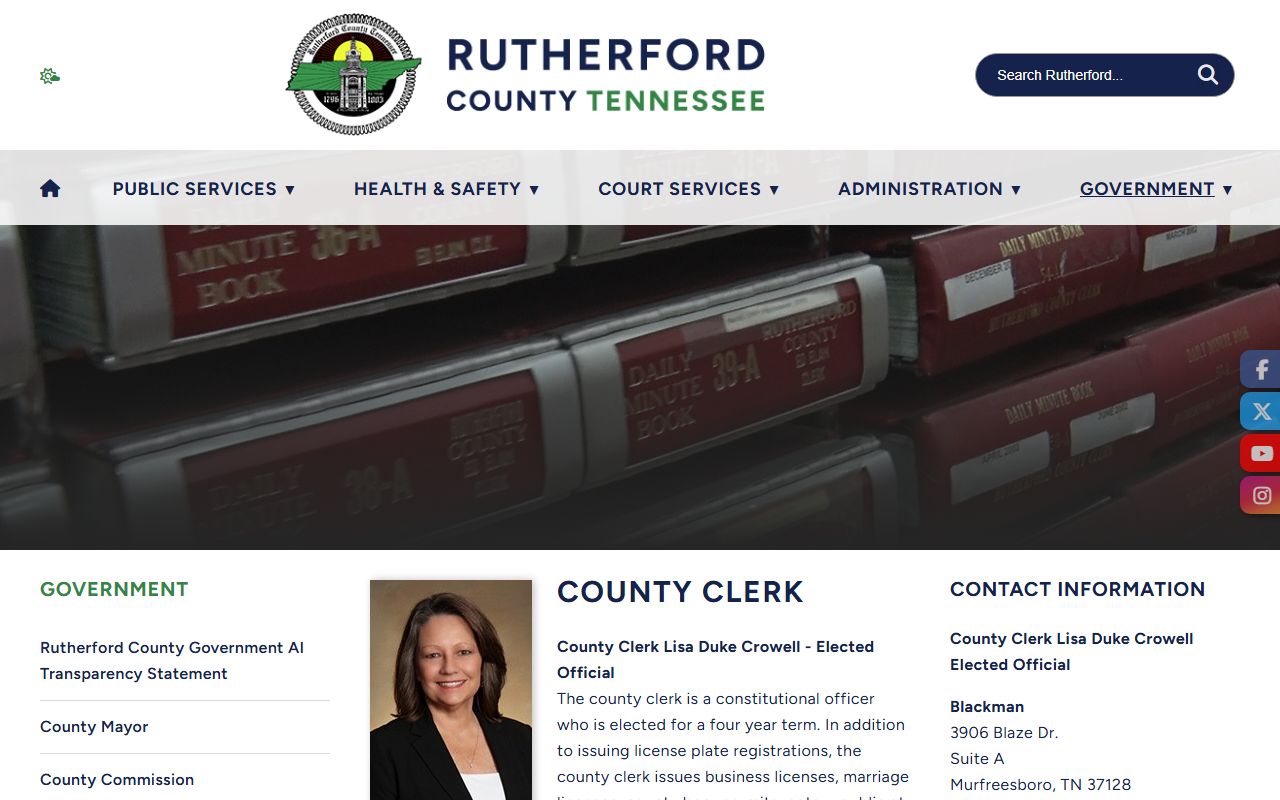 Rutherford County People Search county clerk records office