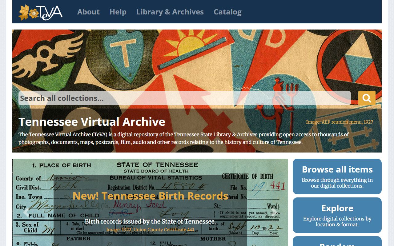 Tennessee People Search Tennessee Virtual Archive